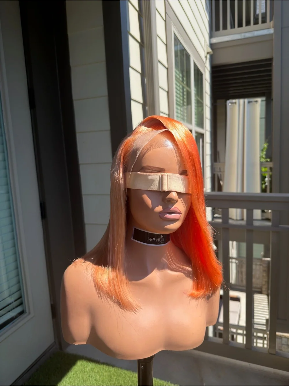 Orange Straight 14in 13x4 Lace Front Wig - Vibrant Orange Women's Human Hair